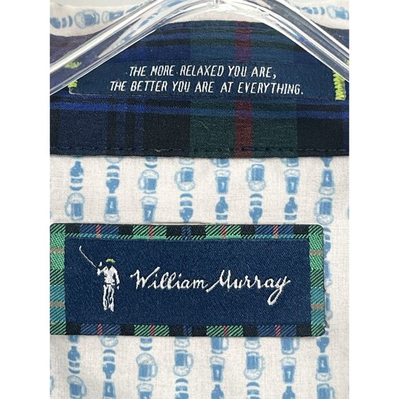 William Murray Short Sleeve Polo Shirt Sz XXL Mens Beer Mugs Blue - Picture 4 of 8